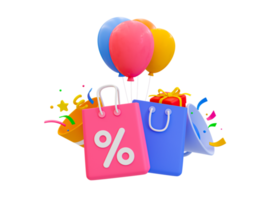 3d minimo speciale sconto concetto. marketing strategia. cliente attrazione strategia. migliore prezzo offerta. speciale regalo scatola offrire con un' sconto. 3d illustrazione. png