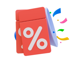 3d minimal special discount concept. Marketing strategy. Customer attraction. Best price offer. Discount tag with a megaphone surprise. 3d illustration. png