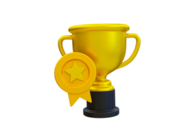 3d minimal soccer tournament cup. football competition award. football Trophy winner. Trophy with a gold medal. 3d rendering illustration. png