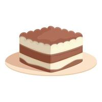 Traditional tiramisu icon cartoon vector. Cake dessert vector