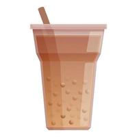 Cocoa bubble tea icon cartoon vector. Milk drink vector