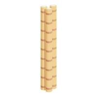 Straw wafer rolls icon cartoon vector. Stick roll vector