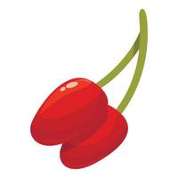 Rosehip branch icon cartoon vector. Berry food vector