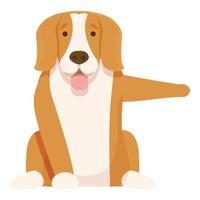 vector de dibujos animados de icono de perro sentado. acción canina
