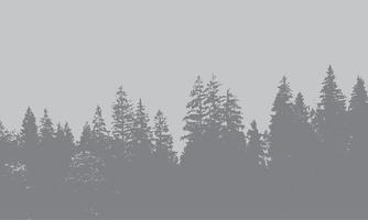 abstract forest silhouette vector background.