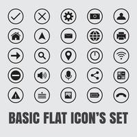 Basic flat icons set. Simplicity meets versatility in our Basic Flat Icon Set. Ideal for web, app, or print designs, these flat vector icons offer a modern and clean aesthetic to enhance your projects