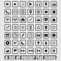 un conjunto de iconos planos vectoriales. Transforme sus diseños con nuestro versátil conjunto de iconos planos vectoriales. ideal para proyectos modernos y minimalistas, esta colección es imprescindible para todos los diseñadores. vector