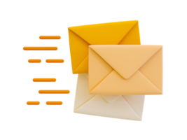 3d minimal online message sending. Online chatting icon. quick and fast online communication. envelope with a speed line. 3d illustration. png