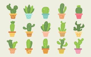 Pack of Hand Drawn Cactus vector