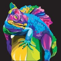 arte pop colorido de iguana, estampado para camisetas y otro diseño de ropa de moda.