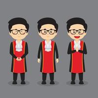 Judge Character with Various Expression vector