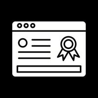 icono de vector de certificado en línea