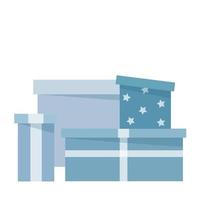 Set of blue gift boxes vector