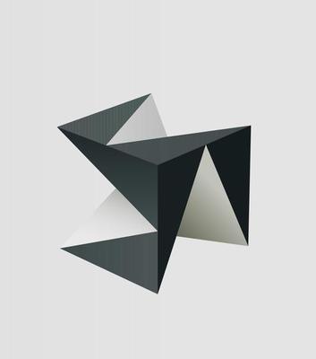 three dimensional complex shape. Abstract 3d rendering particle Poster or Logo Design Template Geometric Shapes. Vector Illustration eps 10