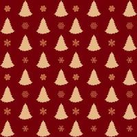 Christmas seamless pattern with fir tree and snowflakes vector