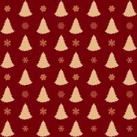 Christmas seamless pattern with fir tree and snowflakes vector