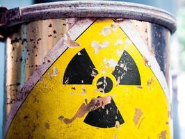 Steel container of Radioactive material photo