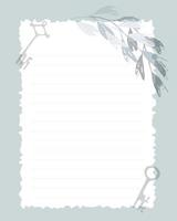 To do list template , scrapbooking, collage vintage, template blank, reminders, notes. Old key and stamp leaves. vector