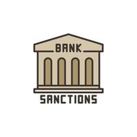 Bank Sanctions vector Economic Crisis concept colored icon or sign