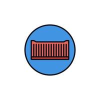 Red Container inside Circle vector International Shipping concept icon