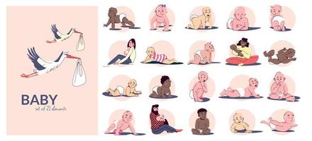 Baby Doodle Compositions Set vector
