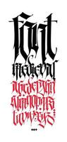 Gothic, English alphabet. Medieval Latin letters. vector