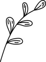 Single hand drawn element of doodle vector illustration Willow twigs