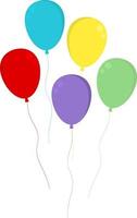 Balloon in different colors. Set of simple balloons for the holiday vector