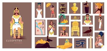 Cleopatra Flat Composition vector