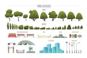 City Park Elements Set vector