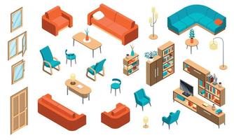 Home Furniture Isometric Collection vector