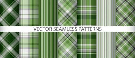 Set pattern plaid background. Vector textile fabric. Seamless check tartan texture.