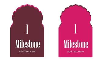 project milestone in mughal architecture style to progress toward business goal. Milestone blocks for company, infographics, business, background, highway. vector illustration