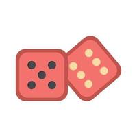 Dice. Color simple icon for gambling, table games and entertainment. Two game Dice for Casino. Element of board game for adults and children. Vector illustration isolated on white background