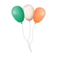 paquete de tres globos en una cuerda. globos de goma de aire inflados con aire o gel sobre un fondo blanco. se puede utilizar para decorar cualquier fiesta. ilustración vectorial vector