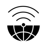 Globe with wi-fi symbol, global connection icon vector