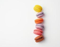 stack of colorful baked macaron photo