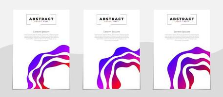 Minimalist wavy posters. fluid wavy Brochure template in A4. Poster business template. Flyer in A4. Design template for flyer, leaflet, brochure. Vector brochure design template.