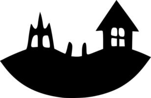 vector illustration of evil town