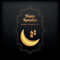 Ramadan Kareem greeting card design with Islamic background vector