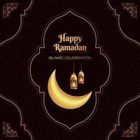 Ramadan Kareem greeting card design with Islamic background vector