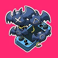 vector illustration depicting a button that bats out of the console