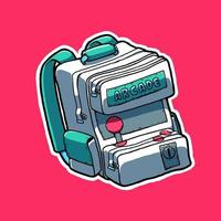 ilustración vectorial con la imagen de una bolsa que se parece a una máquina de juegos de arcade. vector