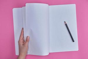 empty open notebook in a cell photo