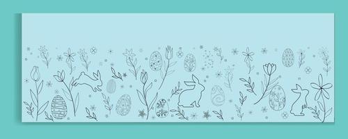 lindos huevos de pascua dibujados a mano decoración de pascua divertida, ideal para pancartas, fondos de pantalla, tarjetas - fondo de diseño vectorial. vector