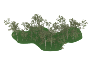 realistico foresta isolato su trasparente sfondo. 3d interpretazione - illustrazione png