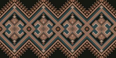 Ethnic fabric pattern Designed from geometric shapes Ethnic Asian style fabric pattern Used for home decoration, carpet work, indoor and outdoor use. vector