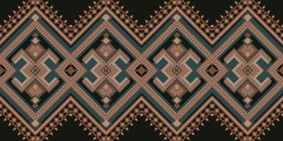 Ethnic fabric pattern Designed from geometric shapes Ethnic Asian style fabric pattern Used for home decoration, carpet work, indoor and outdoor use. vector