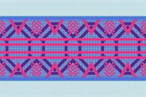 Ethnic fabric pattern Designed from geometric shapes Ethnic Asian style fabric pattern Used for home decoration, carpet work, indoor and outdoor use. vector