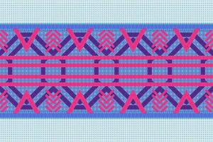 Ethnic fabric pattern Designed from geometric shapes Ethnic Asian style fabric pattern Used for home decoration, carpet work, indoor and outdoor use. vector